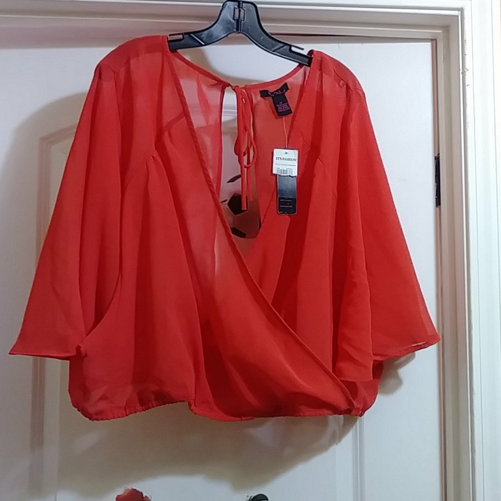 Red sheer sexy top